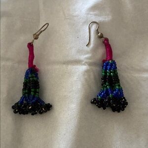 Colorful Beaded Tassel Earrings